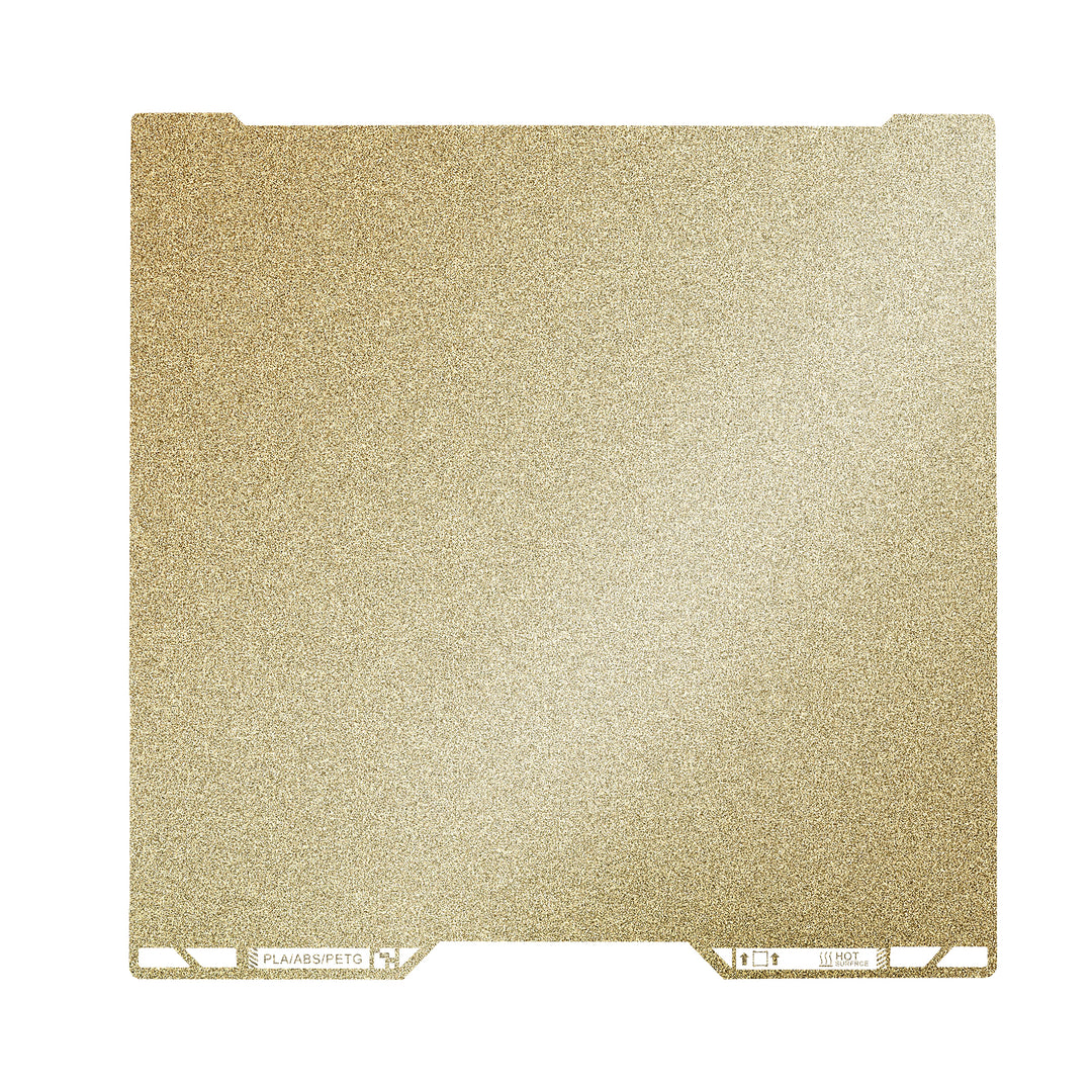 IdeaFormer Double-Sided Gold Textured PEI Spring Steel Build Plate with QR Code, 347×355mm for Bambu Lab H2D