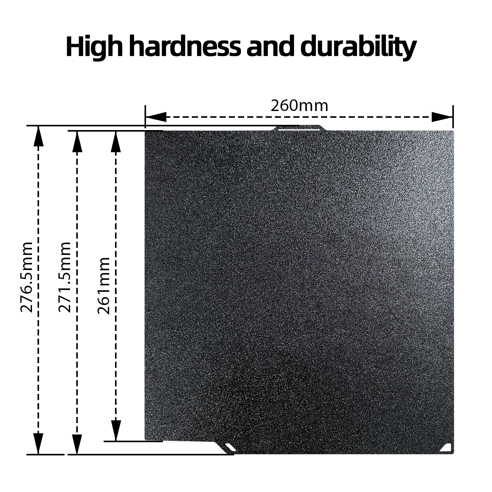 IdeaFormer Black Smooth PEI+Textured PEI Spring Steel Build Plate, 260×271mm for Elegoo Centauri Carbon