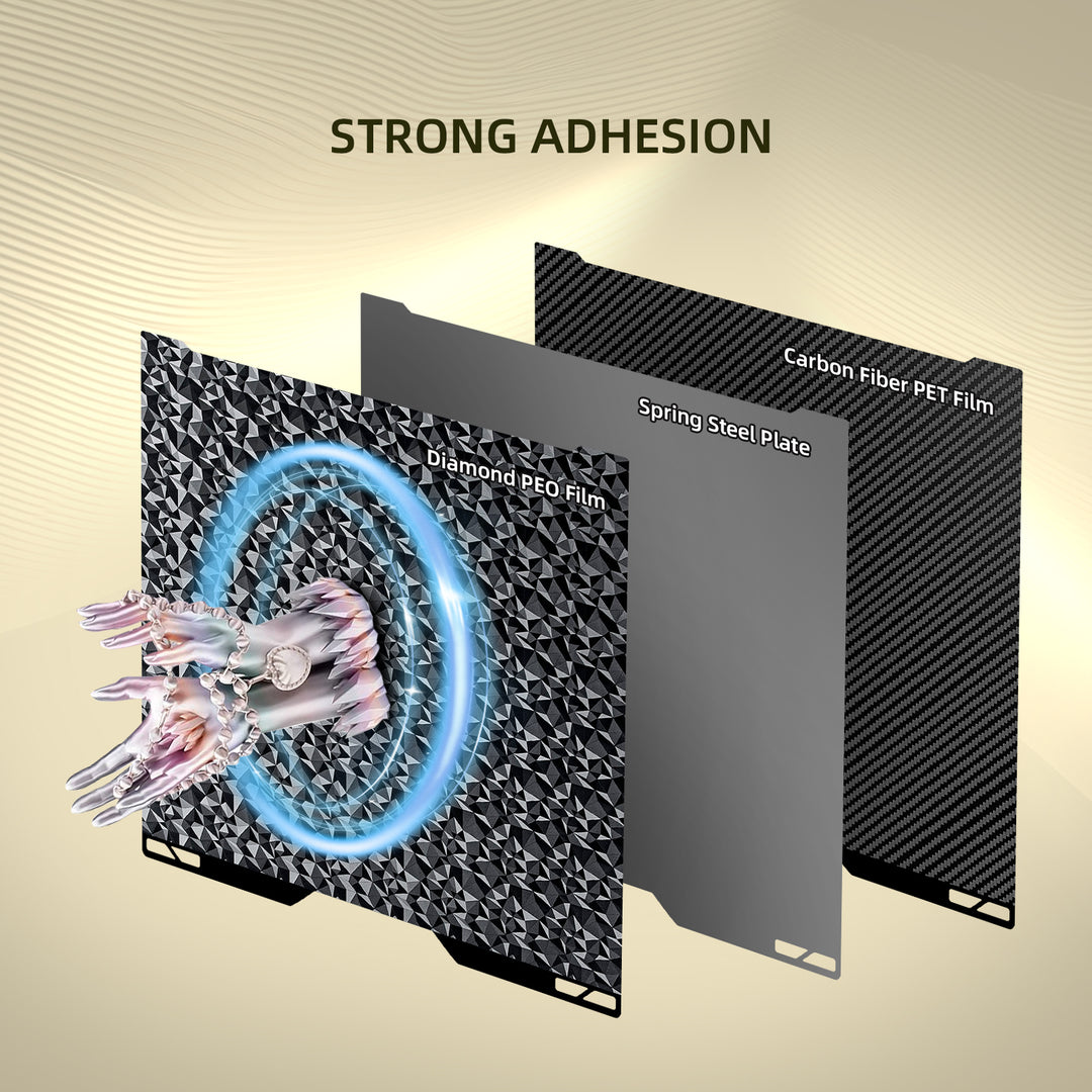 IdeaFormer Smooth Diamond PEO + Carbon Fiber PET Spring Steel Build Plate, 335×346mm For Bambu Lab H2C 3D Printer