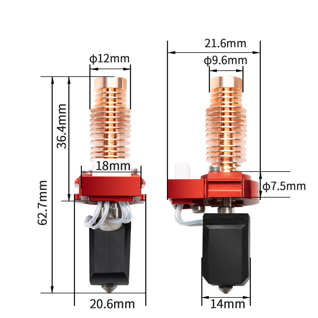 IdeaFormer アップグレード クイックリリース ホットエンド エクストルーダーキット（取り外し可能なノズル付き）Flashforge AD5M/AD5M Pro用