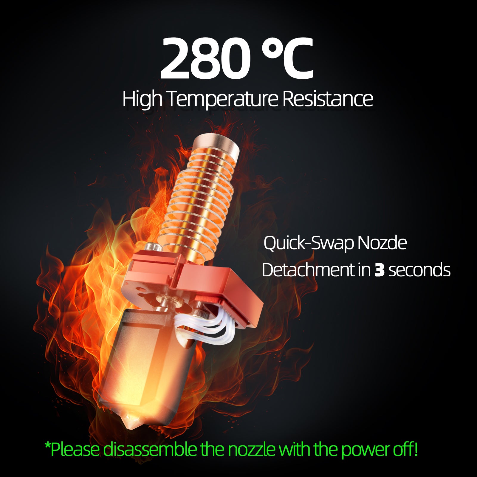 IdeaFormer Upgrade Quick-Release Hotend Extruder Kit, with Detachable Nozzle, for Flashforge AD5M/AD5M Pro