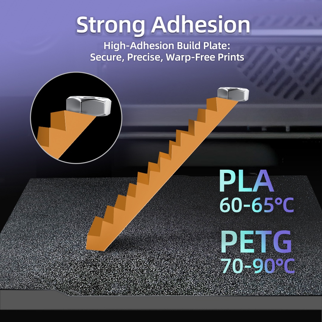 IdeaFormer 黑色光滑 PEI+纹理 PEI 弹簧钢打印平台，260×271mm，适用于 Elegoo Centauri Carbon