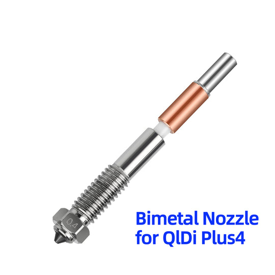 IdeaFormer Replacement 2PCS Integrated Nozzle for QIDI Plus4, M6 Bimetallic + Ceramics Nozzle for QIDI Plus4
