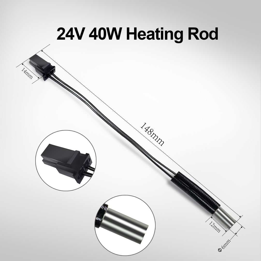 IdeaFormer Prusa i3 MK4 XL 3D Printer Heater Cartridge and Thermistor 24V 40W Kit, High Temperature Sensor of FDM 3D Printer Accessories Quick Replacement Extruder Hotend Parts Heating Tube Element