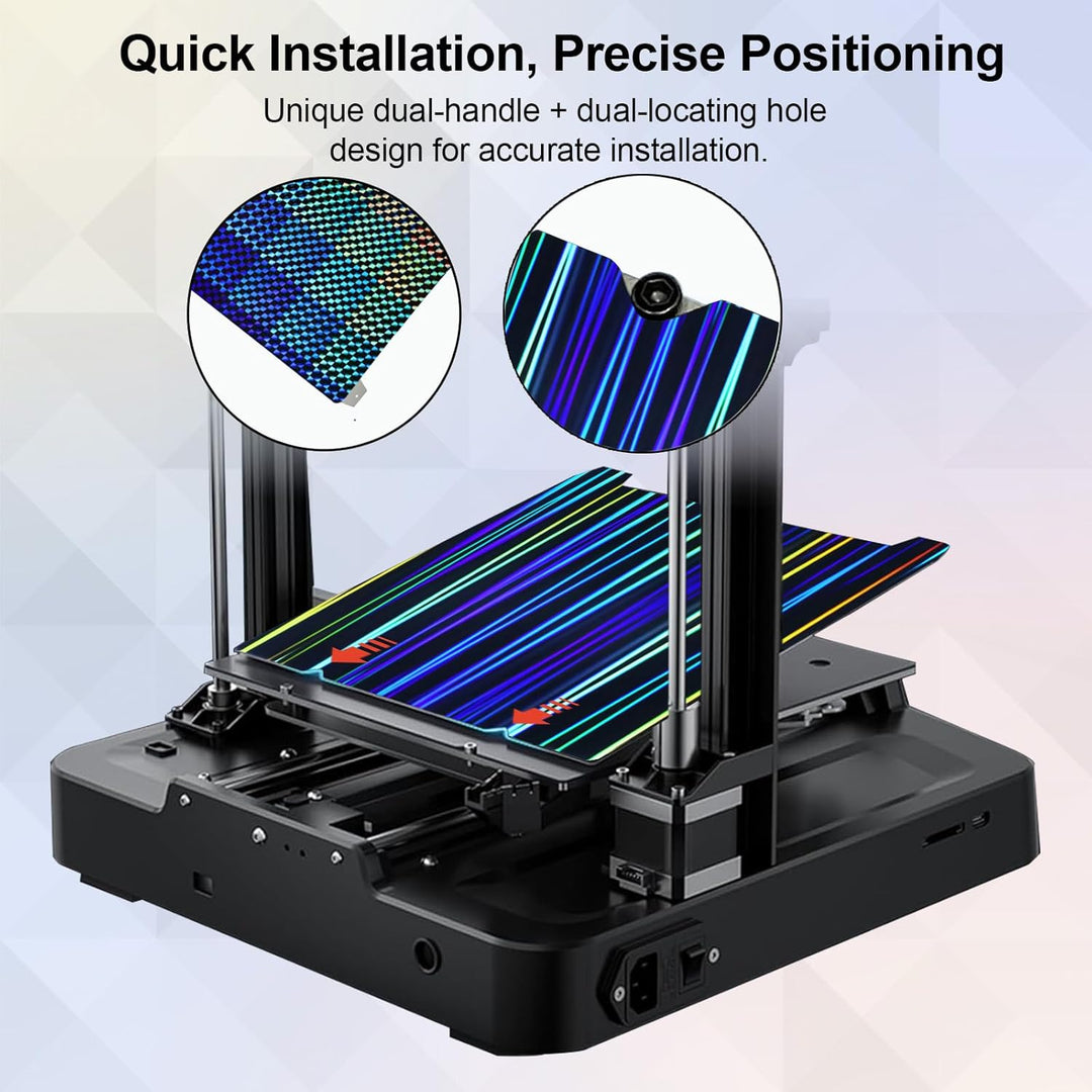 IdeaFormer Light Beam+Phantom H1H Spring Steel Build Plate, 235x235mm for Creality K1C/K1/SE/Ender 5 S1/Ender 3/Ender 3 Pro/Ender 3 V2/Ender 3 S1 Pro/Ender 3 Neo