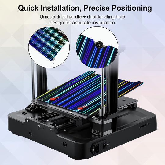 IdeaFormer Light Beam+Phantom H1H Spring Steel Build Plate, 235x235mm for Creality K1C/K1/SE/Ender 5 S1/Ender 3/Ender 3 Pro/Ender 3 V2/Ender 3 S1 Pro/Ender 3 Neo