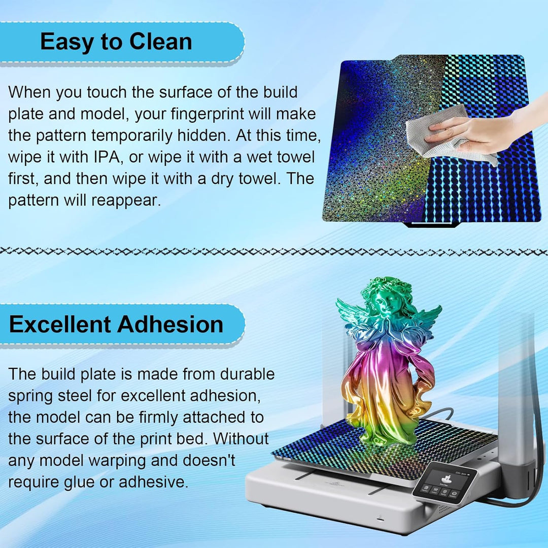 IdeaFormer Smooth Phantom H1H+Rainbow Starry PEY  Spring Steel Build Plate, 257×257mm for Bambu Lab X1 X1C X1E P1P P1S A1