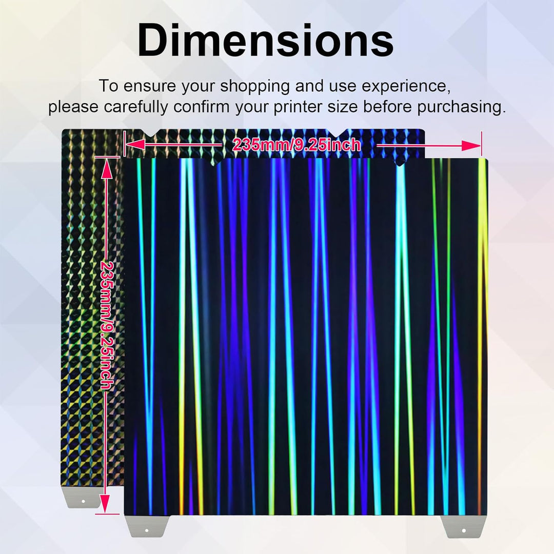 IdeaFormer Light Beam+Phantom H1H Spring Steel Build Plate, 235x235mm for Creality K1C/K1/SE/Ender 5 S1/Ender 3/Ender 3 Pro/Ender 3 V2/Ender 3 S1 Pro/Ender 3 Neo
