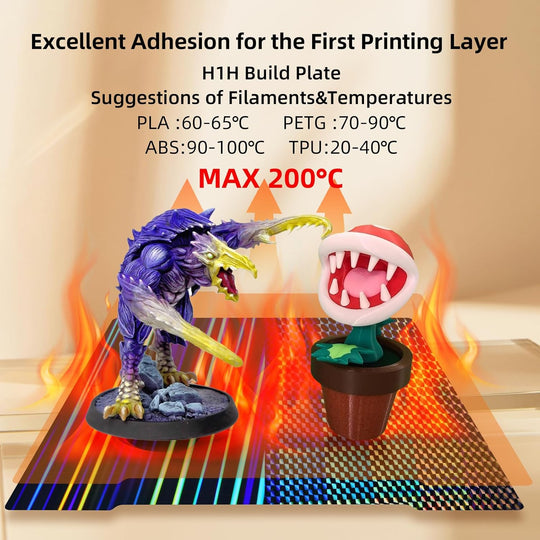 IdeaFormer Light Beam+Phantom H1H Spring Steel Build Plate,  241×253.8mm for Prusa I3 MK2 2.5S MK52 MK3S MK3S+ MK4 Core One