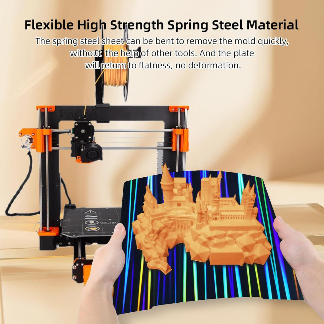 IdeaFormer Light Beam+Phantom H1H Spring Steel Build Plate,  241×253.8mm for Prusa I3 MK2 2.5S MK52 MK3S MK3S+ MK4 Core One