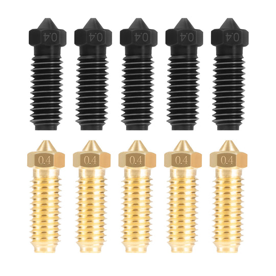 IdeaFormer 10 Pcs 0.4mm,0.6mm,0.8mm Brass Nozzle/Hardened Steel Nozzle for Anycubic Kobra 3 3D Printer