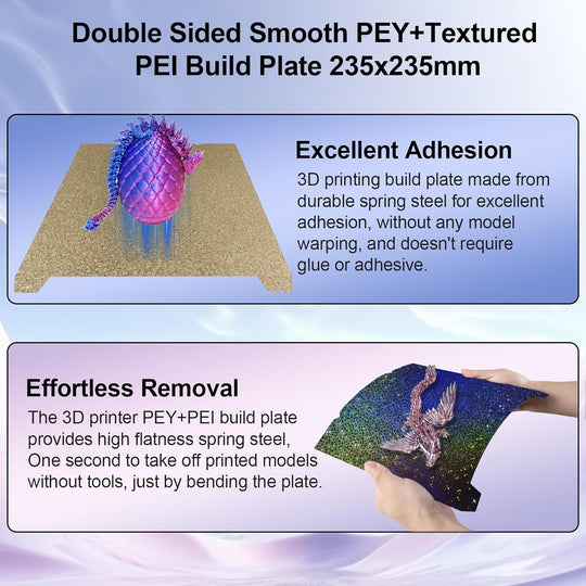 IdeaFormer Rainbow Starry PEY+テクスチャード PEI スプリング スチール ビルド プレート、235×235mm Creality K1/K1 SE/K1C/Ender 3 S1/Ender 3 S1 Pro/Ender 5 S1/Ender 3 V3 SE/KE/Ender 3 V2/Neo 用