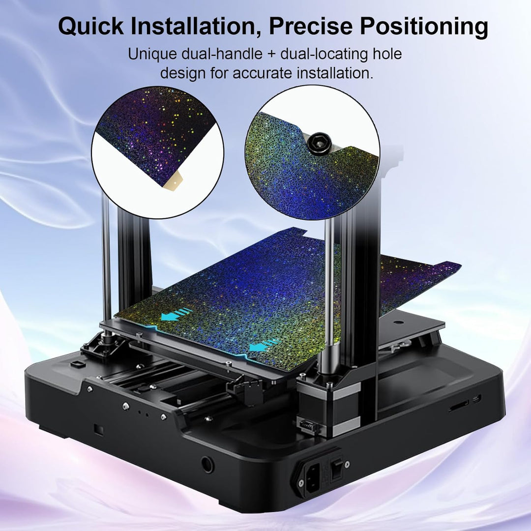 IdeaFormer Rainbow Starry PEY+テクスチャード PEI スプリング スチール ビルド プレート、235×235mm Creality K1/K1 SE/K1C/Ender 3 S1/Ender 3 S1 Pro/Ender 5 S1/Ender 3 V3 SE/KE/Ender 3 V2/Neo 用