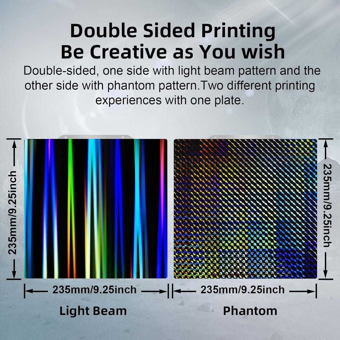 IdeaFormer Light Beam+Phantom H1H Spring Steel Build Plate, 235×235mm for Creality Ender 3/Ender 3 Pro/Ender 3 V2/Ender 3 V2 Neo/ELEGOO Neptune 3/Neptune 4/Pro