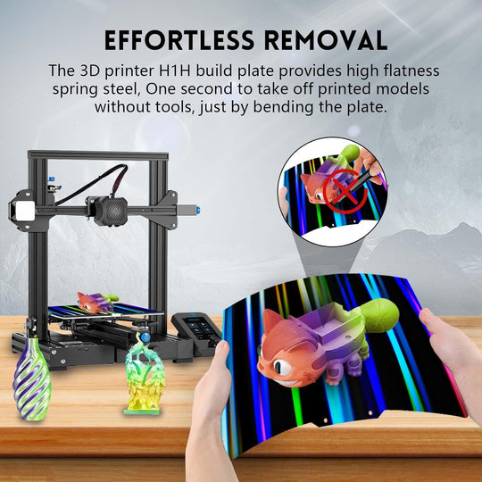 IdeaFormer Light Beam+Phantom H1H Spring Steel Build Plate, 235×235mm for Creality Ender 3/Ender 3 Pro/Ender 3 V2/Ender 3 V2 Neo/ELEGOO Neptune 3/Neptune 4/Pro