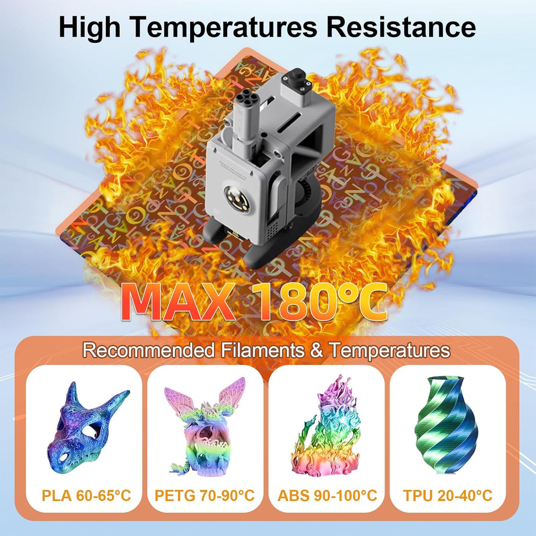 IdeaFormer Digit+Letter PEN Spring Steel Build Plate, 257×257mm for Bambu Lab X1 X1C X1E P1P P1S A1