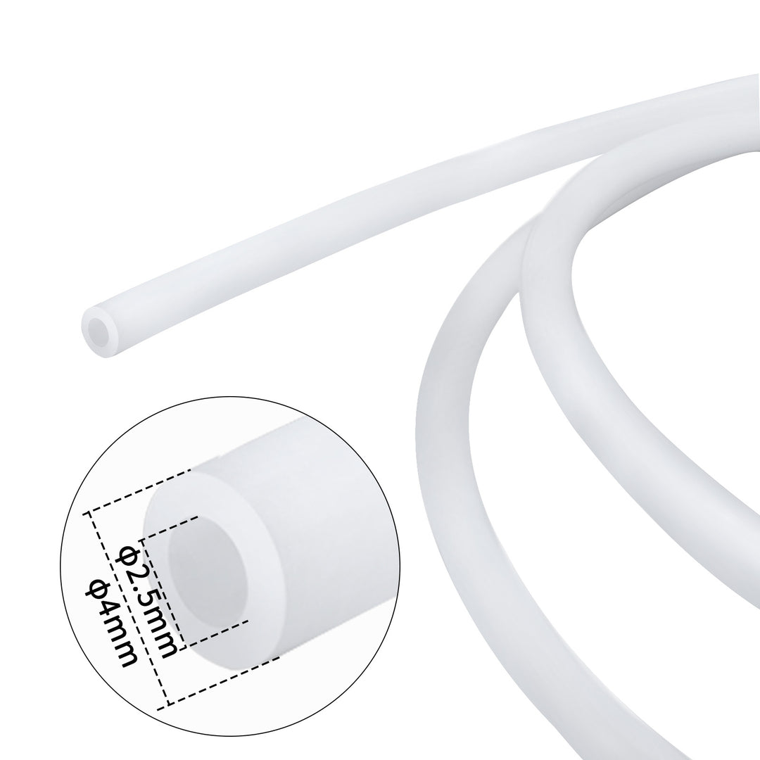 IdeaFormer PTFE Teflon Tubing 1m, 2.5mm ID × 4mm OD PTFE Teflon Tube Fits Direct Drive Extruder 3D Printer, for Bambu Lab A1/A1 mini/P1P/P1S/X1C, for Creality K1/K1 Max/Ender 3 V3 (White)