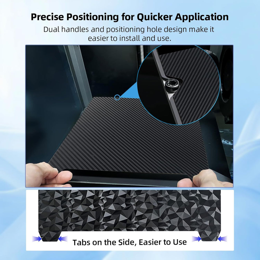 IdeaFormer Diamond PEO+Carbon Fiber PET Spring Steel Build Plate with Magnetic Plate, 235×235mm for Creality K1/K1 SE/K1C/Ender 3 S1/Ender 3 S1 Pro/Ender 5 S1/Ender 3 V3 SE/KE/Ender 3 V2/Neo