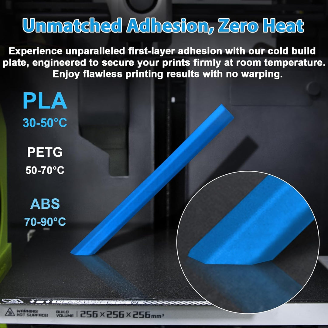 IdeaFormer Double-Sided Black Textured PEI Low-Temperature Build Plate with QR Code, 257x257mm for Bambu Lab P1P/P1S/X1C/X1/X1E/A1