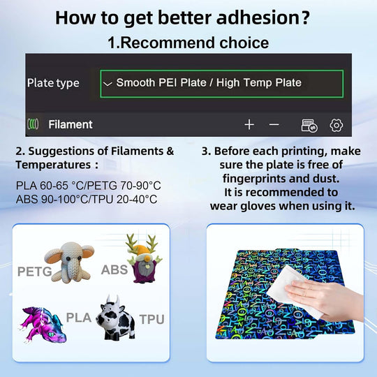 IdeaFormer Digit+Letter PEN Spring Steel Build Plate, 257×257mm for Bambu Lab X1 X1C X1E P1P P1S A1