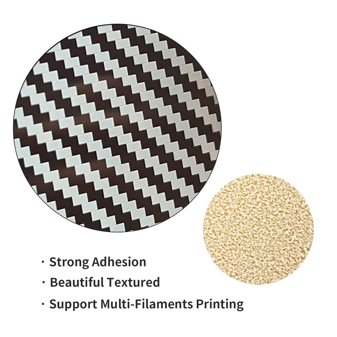 IdeaFormer Smooth Carbon Fiber PET + Textured PEI  Spring Steel Build Plate, 257×257mm for Bambu Lab X1 X1C X1E P1P P1S A1