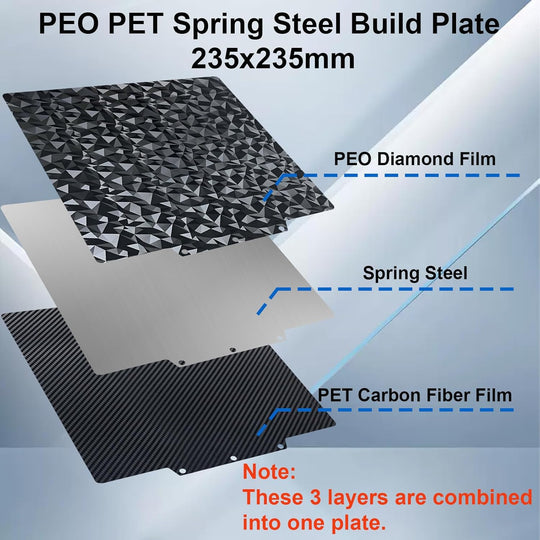 IdeaFormer Smooth Diamond PEO+Carbon Fiber PET Spring Steel Build Plate, 235x235mm for Flashforge Adventurer 5M/5M Pro/AD5X