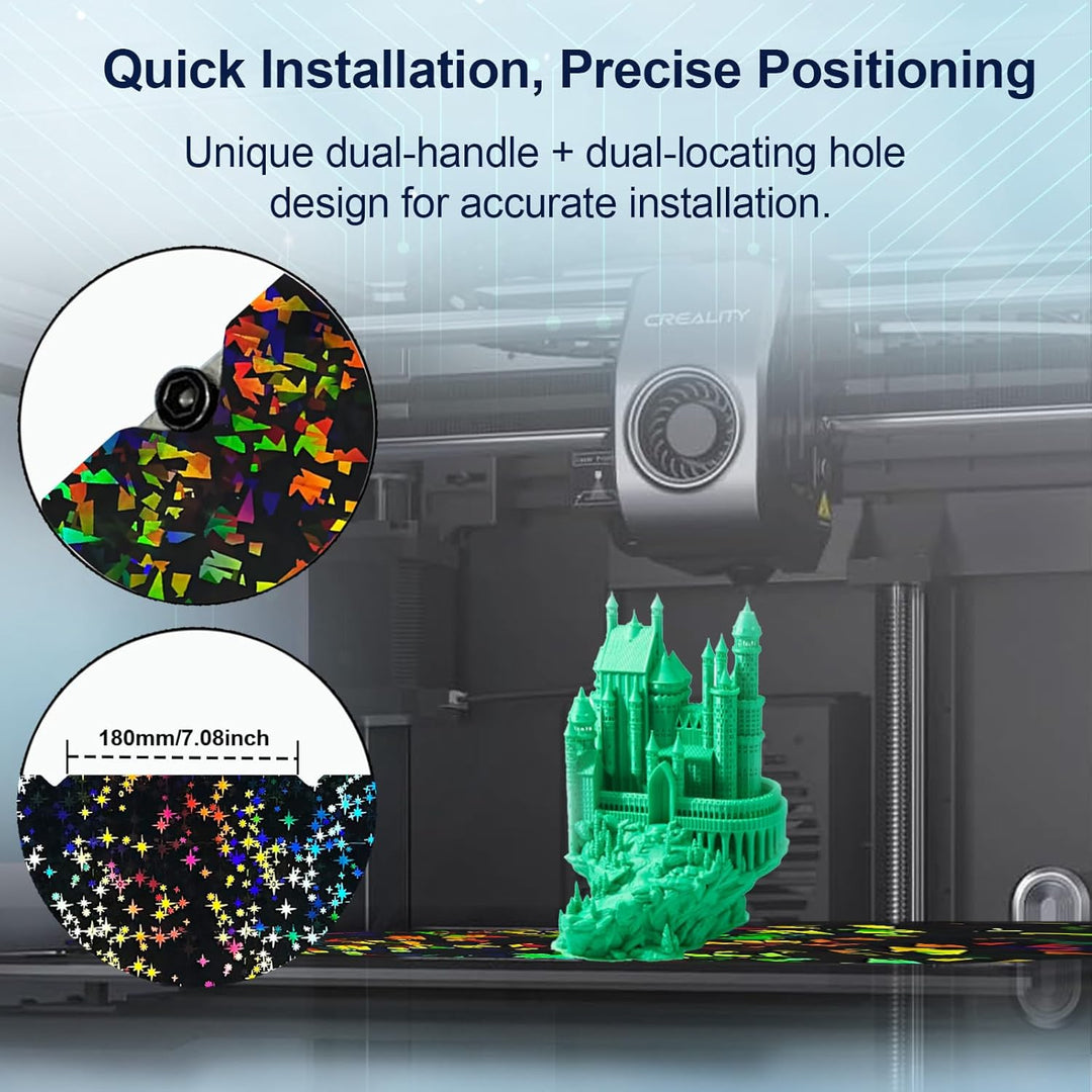IdeaFormer Rainbow Confetti PEF+Galaxy PEY Spring Steel Build Plate, 315×310mm for Creality K1 Max/Ender 3 V3 Plus