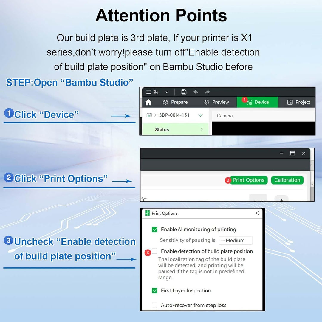 IdeaFormer Digit+Letter PEN Spring Steel Build Plate, 257×257mm for Bambu Lab X1 X1C X1E P1P P1S A1