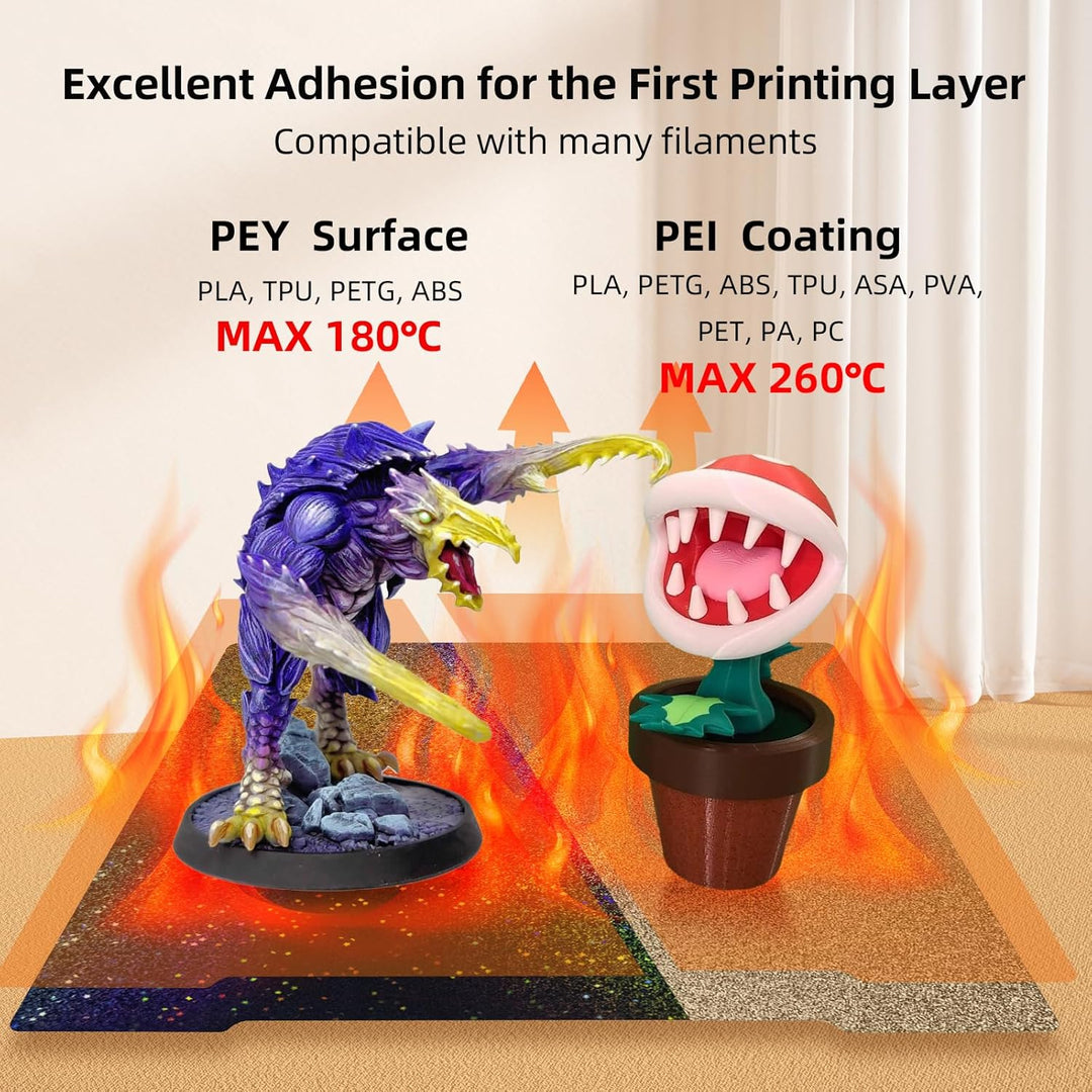 IdeaFormer Smooth Rainbow Starry PEY+Gold Textured PEI Spring Steel Build Plate, 241×253.8mm for Prusa I3 MK2 2.5S MK52 MK3S MK3S+ MK4 Core One