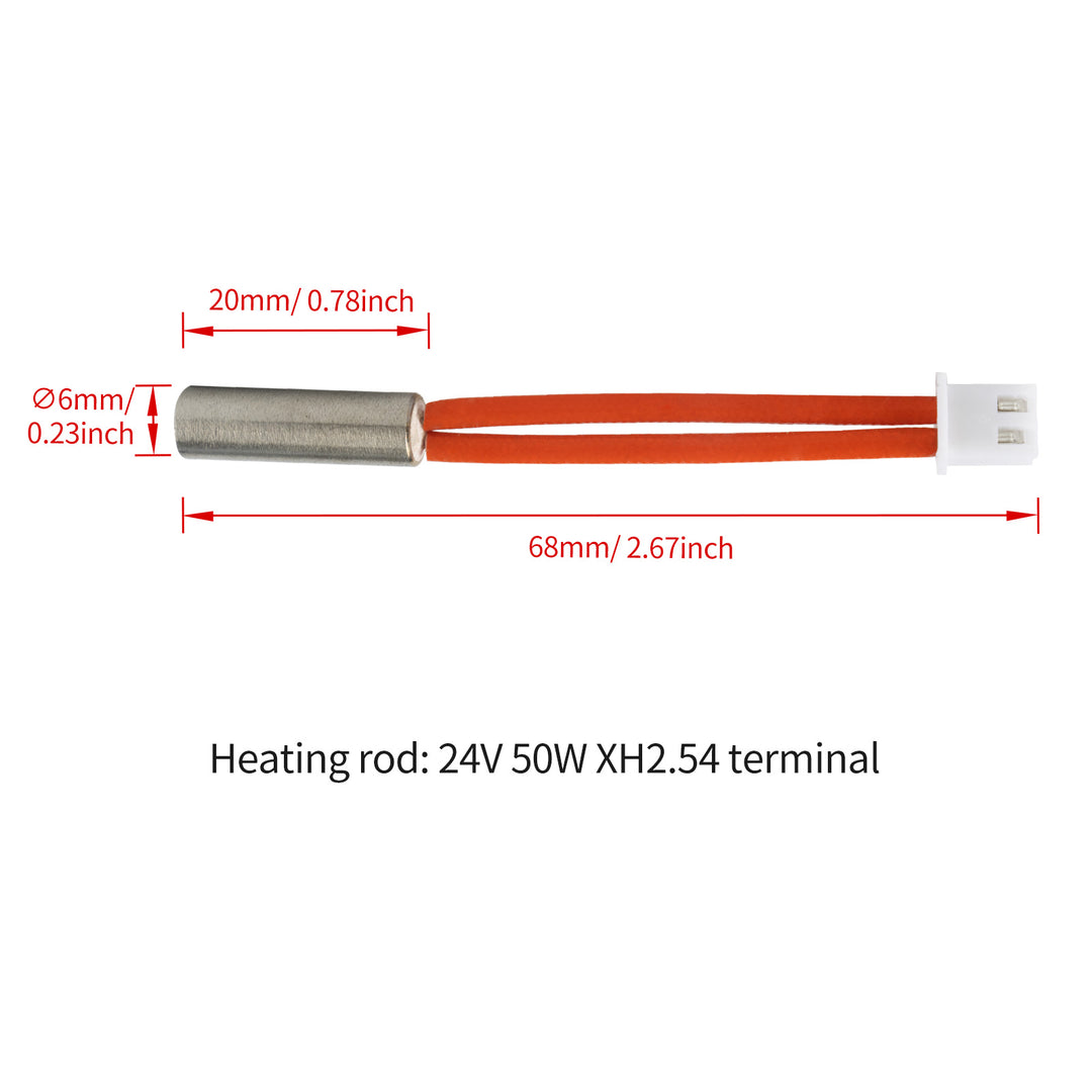 IdeaFormer 2Pcs 24V 50W Cartridge Heater For Elegoo Neptune 4 3D Printer Parts Heating Rod Thermistor For Neptune 4 Pro Hotend