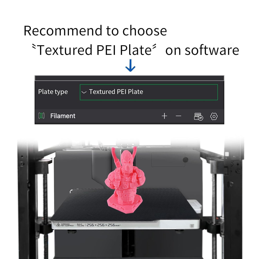 IdeaFormer Smooth Carbon Fiber PET + Textured PEI  Spring Steel Build Plate, 257×257mm for Bambu Lab X1 X1C X1E P1P P1S A1