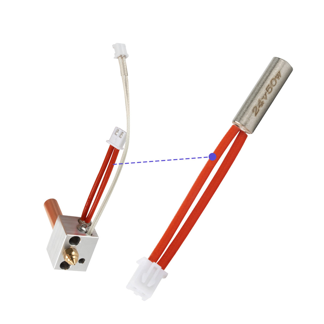 IdeaFormer 2Pcs 24V 50W Cartridge Heater For Elegoo Neptune 4 3D Printer Parts Heating Rod Thermistor For Neptune 4 Pro Hotend
