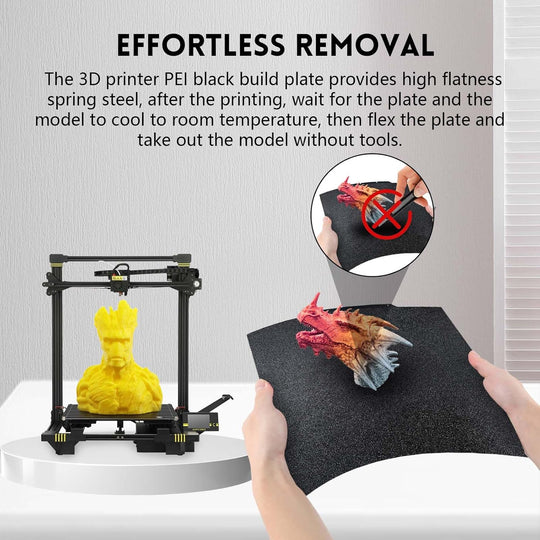 IdeaFormer Double-Sided Black Textured PEI Spring Steel Build Plate, 410×410mm for Anycubic Chiron for Voron 400/CR-10 S4/CR-6 Max/RepRap X400/T-REX/2+/T-Rex 3.0/Raptor 2