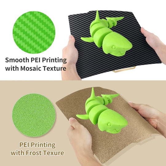 IdeaFormer Smooth Carbon Fiber PET + Textured PEI  Spring Steel Build Plate, 257×257mm for Bambu Lab X1 X1C X1E P1P P1S A1