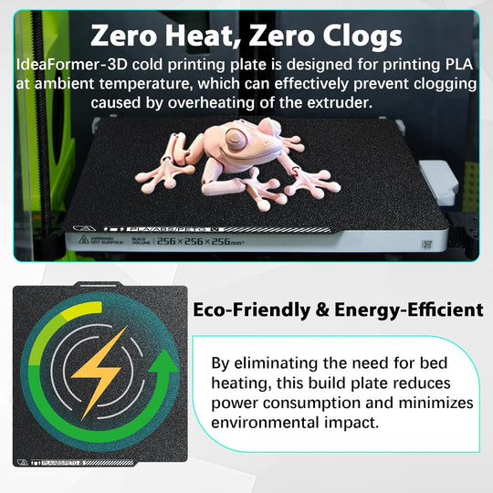 IdeaFormer Double-Sided Black Textured PEI Low-Temperature Build Plate with QR Code, 257x257mm for Bambu Lab P1P/P1S/X1C/X1/X1E/A1