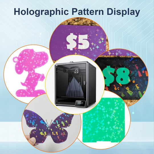 IdeaFormer Rainbow Confetti PEF+Galaxy PEY Spring Steel Build Plate, 315×310mm for Creality K1 Max/Ender 3 V3 Plus