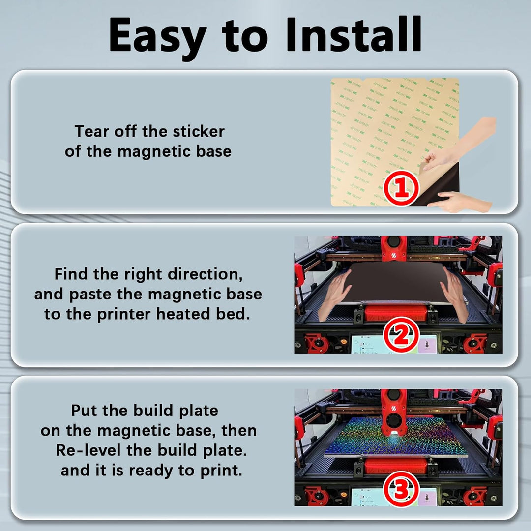 IdeaFormer Smooth Kaleidoscope PEK+Gold Textured PEI Spring Steel Build Plate with Magnetic Plate, 350x350mm for Vorn 2.4 RepRap
