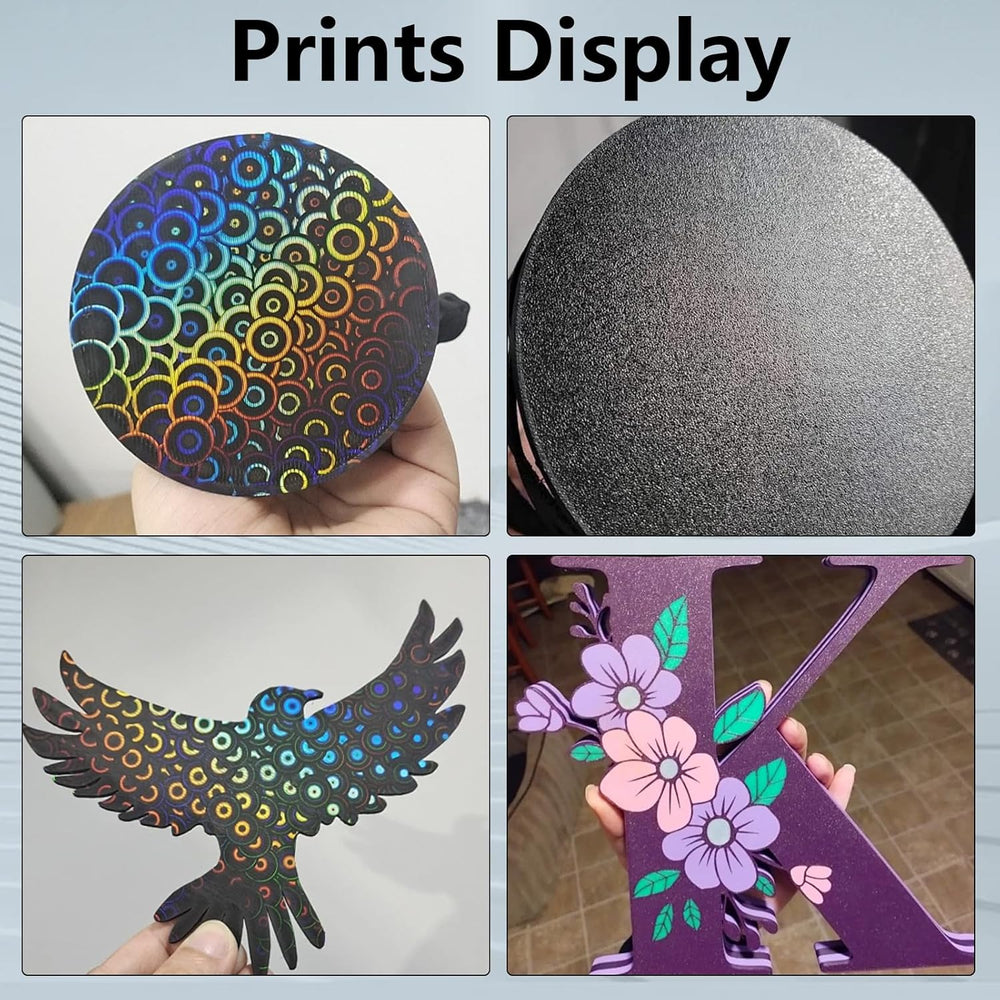 IdeaFormer Smooth Kaleidoscope PEK+Gold Textured PEI Spring Steel Build Plate with Magnetic Plate, 350x350mm for Vorn 2.4 RepRap