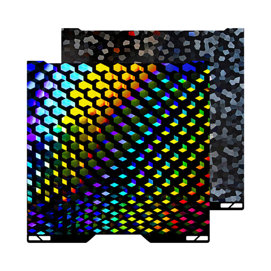 IdeaFormer Rainbow Hex Glow+Water Cube PEG Spring Steel Build Plate, 335×346mm For Bambu Lab H2C