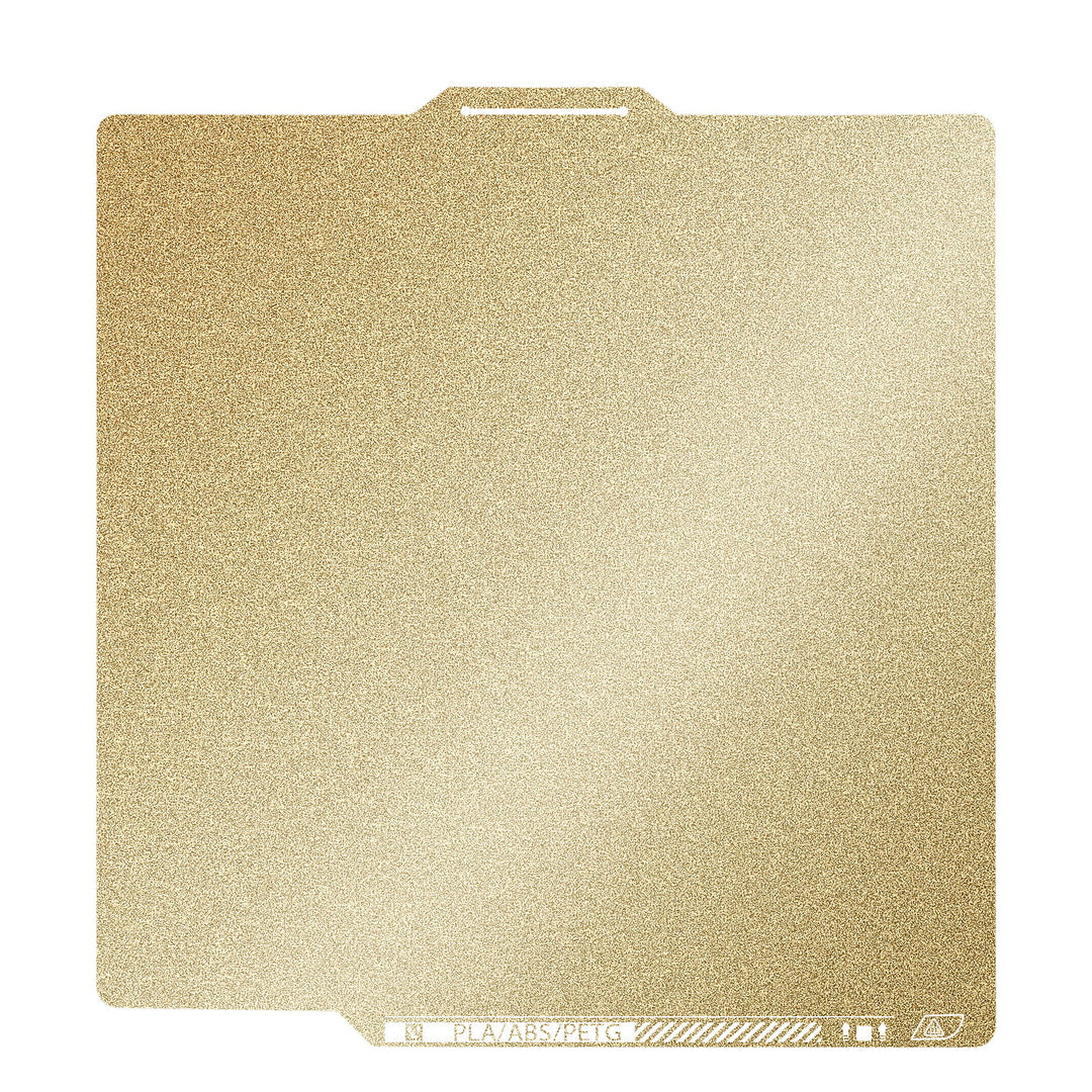 IdeaFormer Double Sided Gold Textured PEI Spring Steel Build Plate with QR Code, 257×257mm for Bambu Lab X1/X1C/P1P/P1S/A1