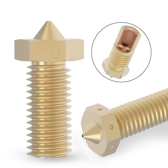 2pcs Clone CHT Volcano V6 0.4/0.6/0.8/1.0mm Brass Nozzles 3D Printer High Flow Print Head Nozzle for Anycubic Kobra Max, Vyper, and Artillery Sidewinder X1 X2 FDM 3D printers Support 1.75mm Filament