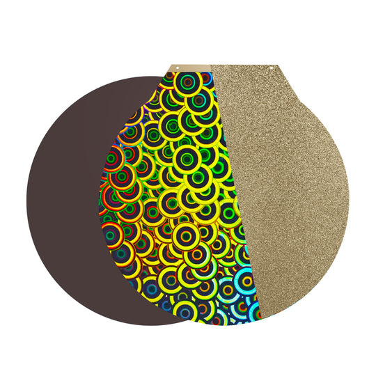 IdeaFormer Kaleidoscope PEK+Textured Gold PEI Spring Steel Build Plate,  Round 270mm for Flsum super racer/QQ/QQ-S-Pro