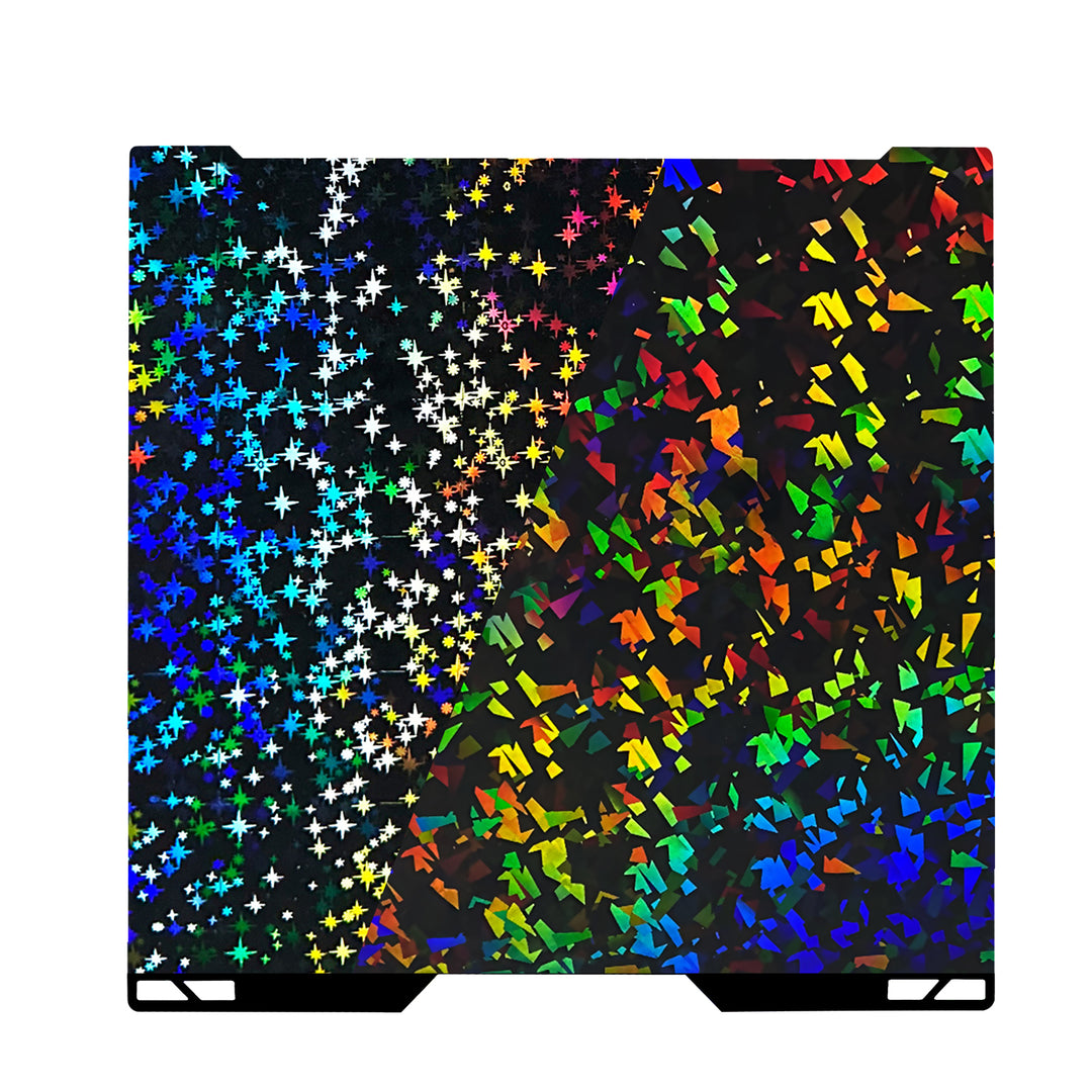 IdeaFormer Rainbow Confetti PEF+Galaxy PEY Spring Steel Build Plate, 346×355mm for Bambu Lab H2D, 350mmx320mm Print Size