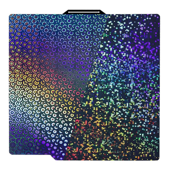 IdeaFormer Smooth Rainbow Circles+Kaleidoscope PEK Spring Steel Build Plate, 257x257mm for Bambu Lab P1P/P1S/X1C/X1/X1E/A1