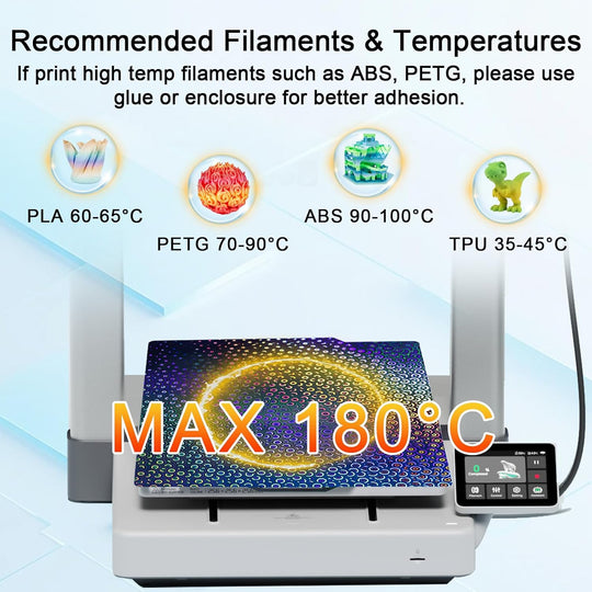IdeaFormer Smooth Rainbow Circles+Kaleidoscope PEK Spring Steel Build Plate, 257x257mm for Bambu Lab P1P/P1S/X1C/X1/X1E/A1