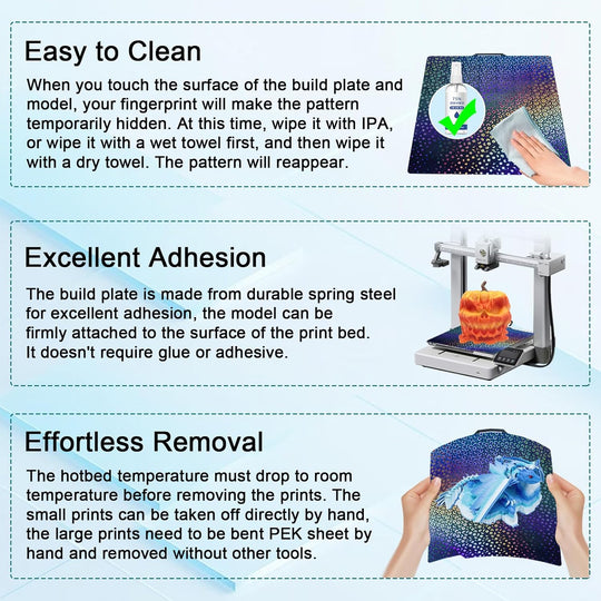 IdeaFormer Smooth Rainbow Circles+Kaleidoscope PEK Spring Steel Build Plate, 257x257mm for Bambu Lab P1P/P1S/X1C/X1/X1E/A1