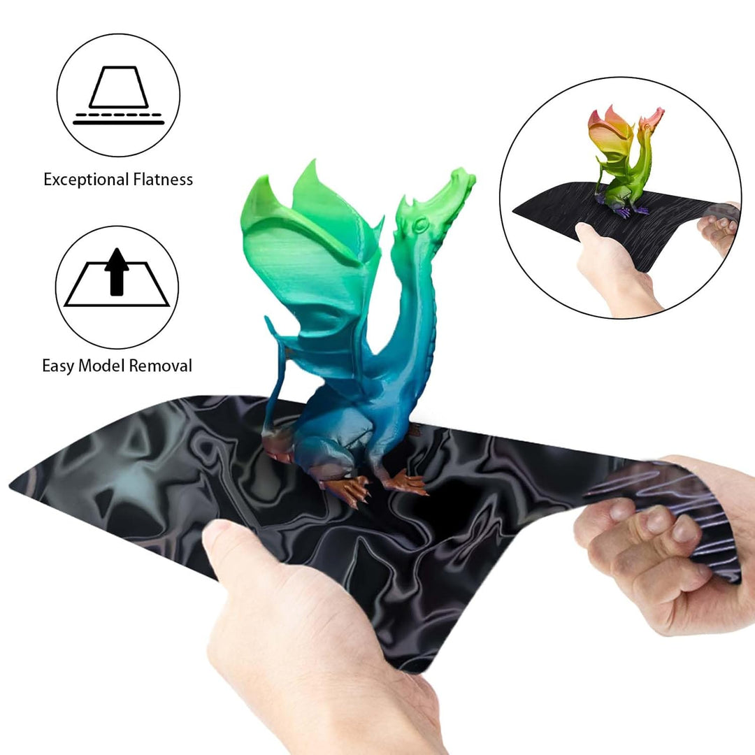 IdeaFormer Water Ripples+Wood Grain PER Spring Steel Build Plate, 257×257mm for Bambu Lab X1 X1C X1E P1P P1S A1