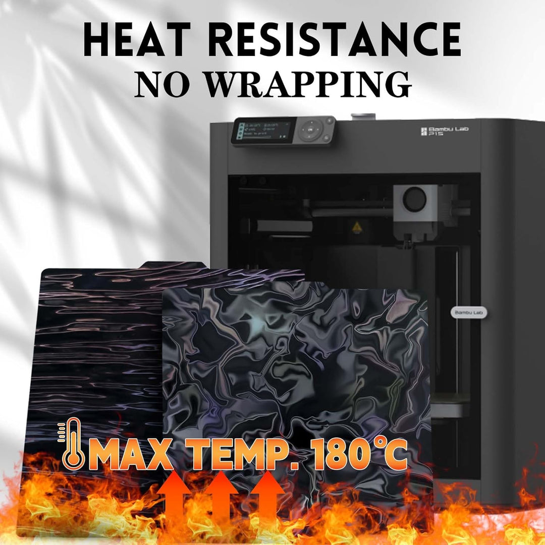 IdeaFormer Water Ripples+Wood Grain PER Spring Steel Build Plate, 257×257mm for Bambu Lab X1 X1C X1E P1P P1S A1