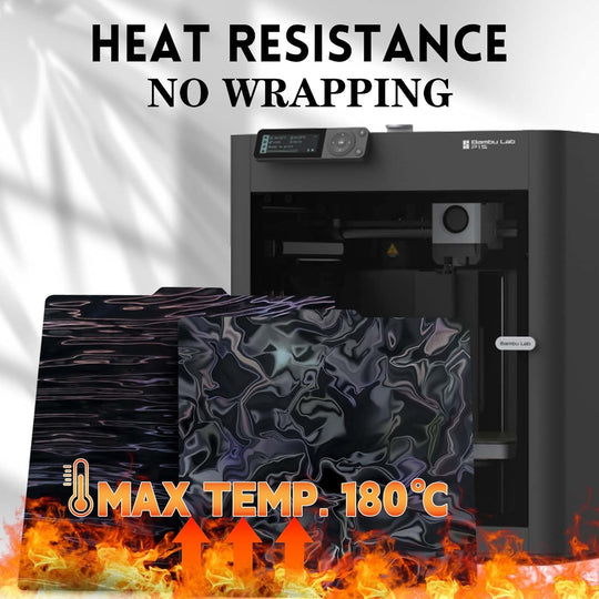 IdeaFormer Water Ripples+Wood Grain PER Spring Steel Build Plate, 257×257mm for Bambu Lab X1 X1C X1E P1P P1S A1