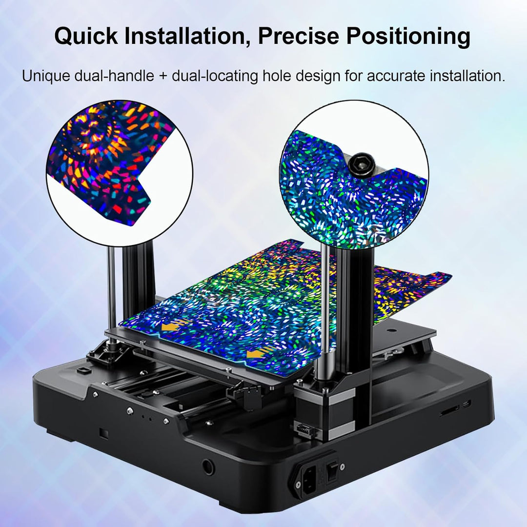 IdeaFormer Rainbow Gear PEW+Plaid PES Spring Steel Build Plate, 235x235mm for Creality K1C/K1/SE/Ender 5 S1/Ender 3/Ender 3 Pro/Ender 3 V2/Ender 3 S1 Pro/Ender 3 Neo